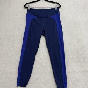 Janji Leggings Womens Medium Blue Colorblock Compression Running Pants Athletic